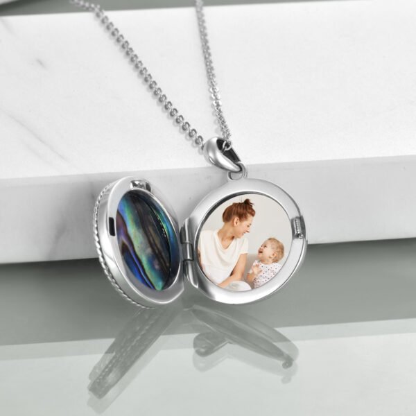 Tree of Life Locket Necklace Jewelry for Women Sterling Silver Celtic Family Tree Abalone Shell Lockets Jewelry Gifts for Mom Daughter - Image 6