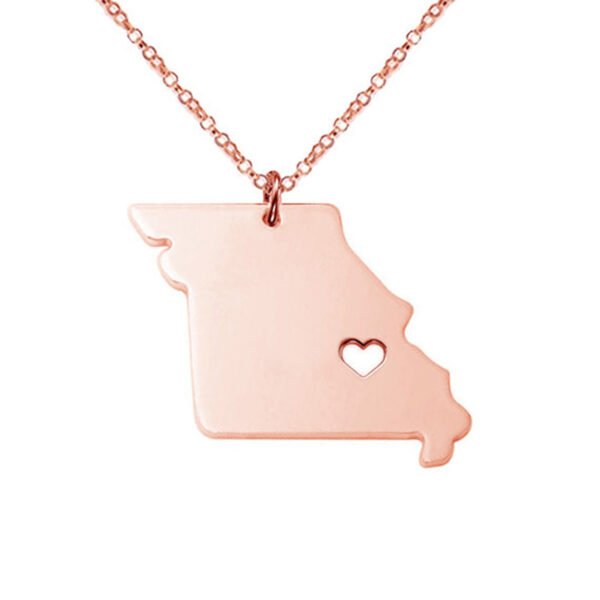 United States Of America Missouri State Map Stainless Steel Necklace - Image 4