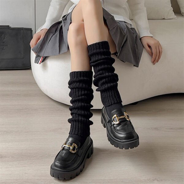 Wool Knitted Socks Leg Cover Pile Pile Socks Calf Socks Women's Mid-tube Socks - Image 4