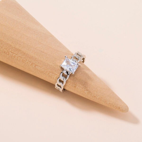 Bright Zircon Open Adjustable Ring - Image 5