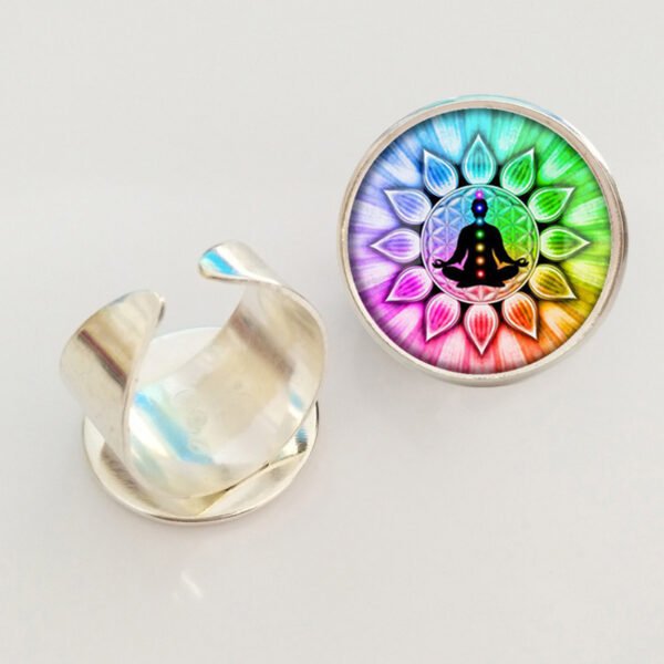 Yoga Chakra Mandala Glass Necklace Hinduism Buddhism Zen Jewelry - Image 10