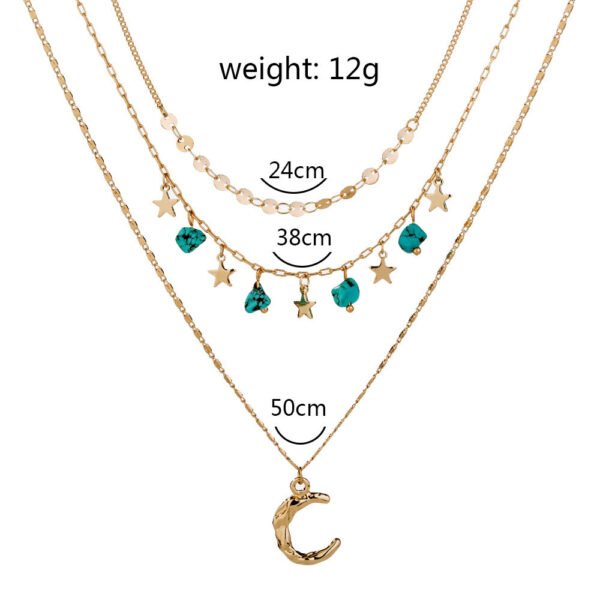 Turquoise Star Multi-layered Necklace - Image 2