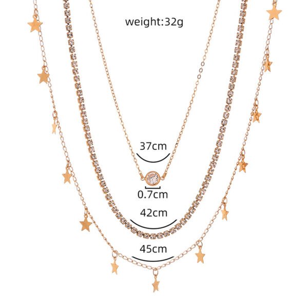 Star Zircon multi-layer necklace - Image 5