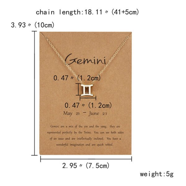 12 Zodiac Sign Necklaces With Gift Card Constellations Pendant Necklace Jewelry - Image 10