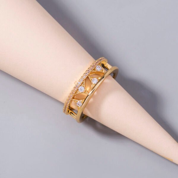 Triangular Sail Zircon Bronze Ring Ring Lady - Image 2