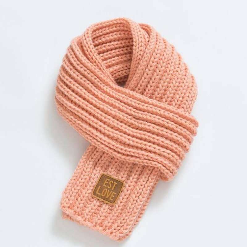 Autumn And Winter Solid Color Knitted Children's Warm Scarf - Image 7
