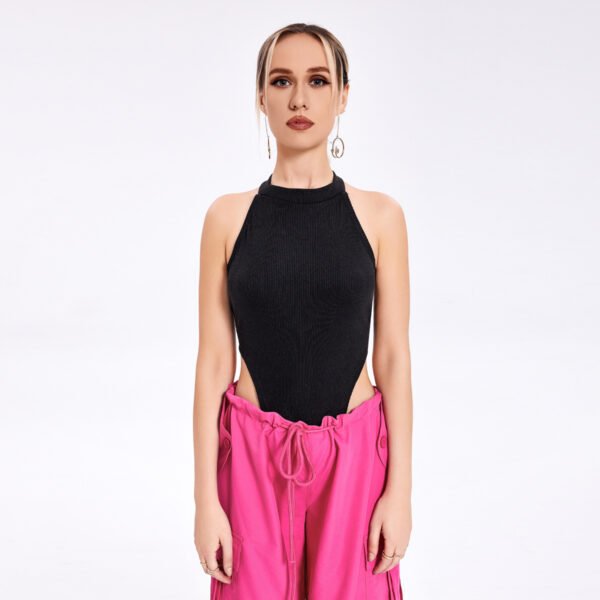 2023 Slim Vest Top Sexy Hanging Neck Sleeveless High Split Coat - Image 2