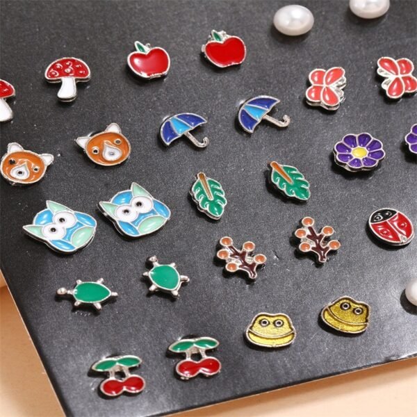 20 Pairs Of Cute All-Match Animal Fruit Combination Set Earrings - Image 4