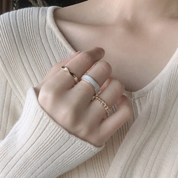 Adjustable Three-Piece Set Of Cold Wind Opening Rings Summer Ring Beauty - Image 4