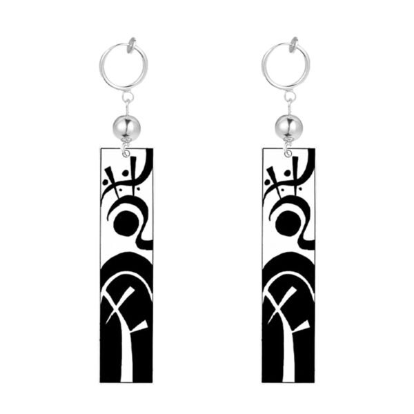 Anime Tokyo Revengers Earrings Jewelry Vintage Tattoo Runes Rectangle Acrylic Pendant Dangle Earrings - Image 9