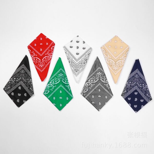 55cm Cotton Cashew Flower Square Scarf Printed Bandanna - Image 2