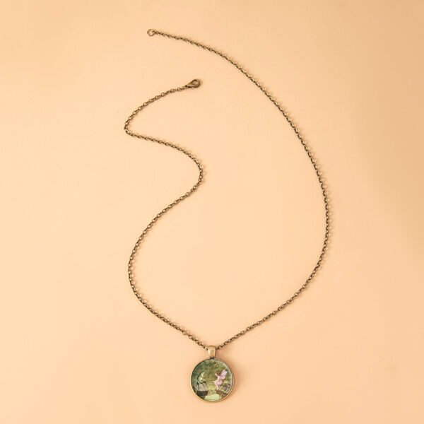 Vintage Cartoon Frog Angel Fairy Princess Glass Dome Necklace - Image 6