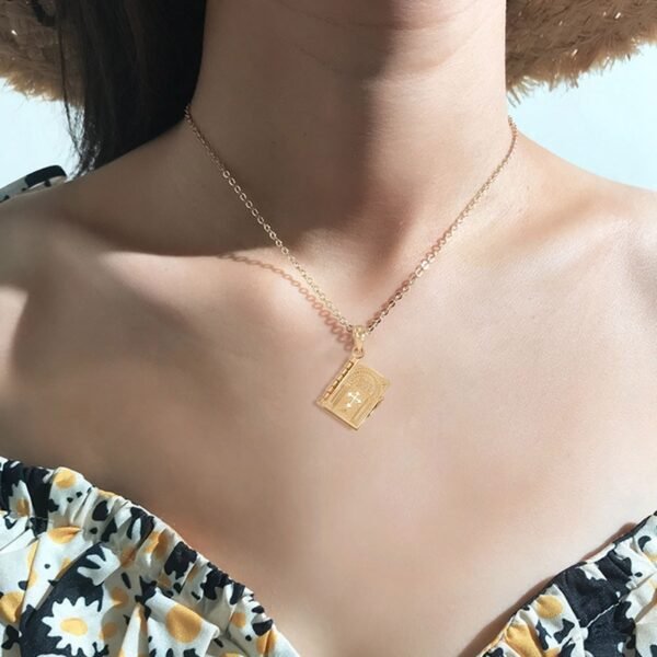 Religion Necklace Openable Holy Bible Book Pendant Necklaces Christian Judaism Catholicism Orthodox Jewelry - Image 6