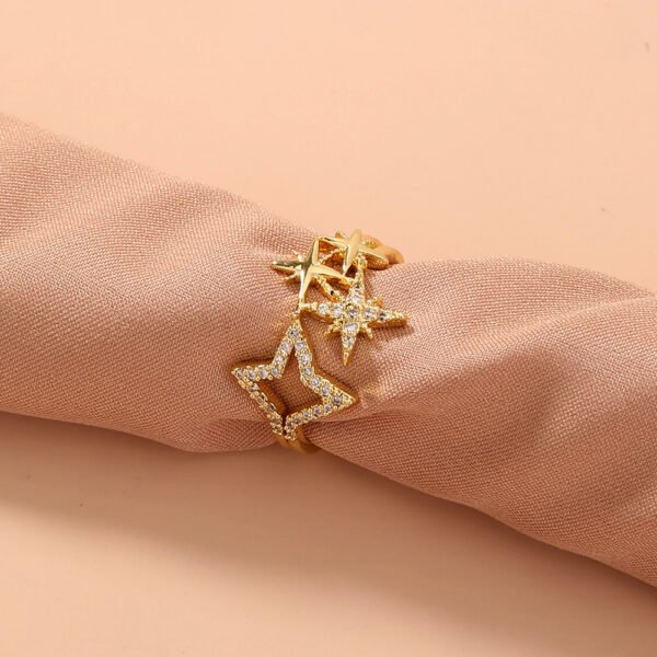 A Niche diamond-encrusted Pentagram ring, a delicate, star-studded opening ring - Image 5