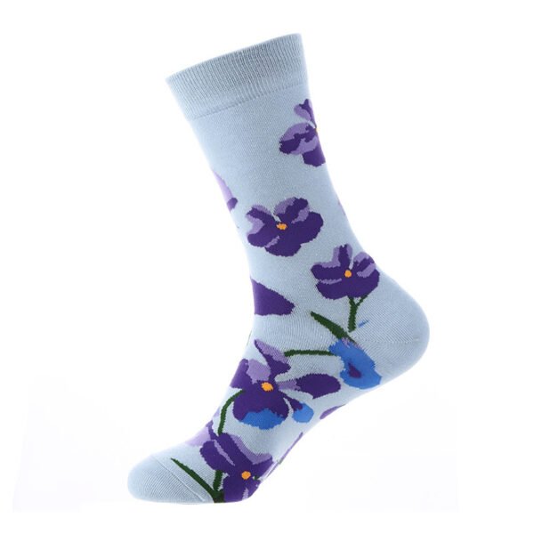 Autumn And Winter Flower Mid-calf Female Cotton Socks - Image 3