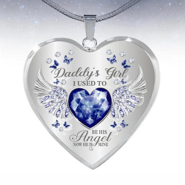 12 Colors Birthstone Angel Wings Heart Pendant Epoxy Necklace - Image 10
