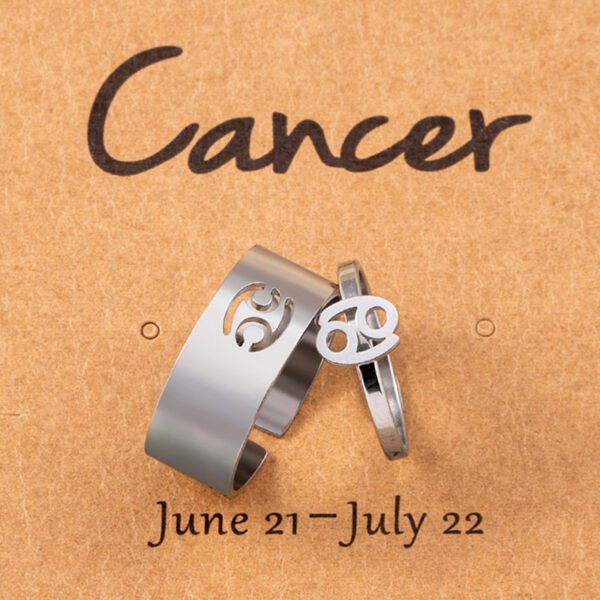 12 Constellation Sign Stainless Steel Couple Ring Knuckle Finger Rings