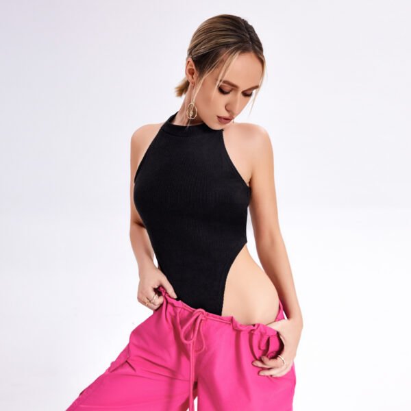 2023 Slim Vest Top Sexy Hanging Neck Sleeveless High Split Coat - Image 3