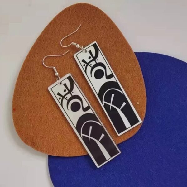 Anime Tokyo Revengers Earrings Jewelry Vintage Tattoo Runes Rectangle Acrylic Pendant Dangle Earrings - Image 3