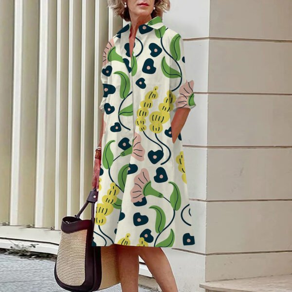 3D Digital Printing Casual Loose Women's Shirt Dress - Image 3