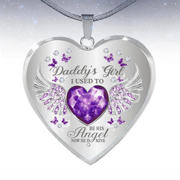 12 Colors Birthstone Angel Wings Heart Pendant Epoxy Necklace - Image 8