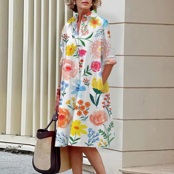 3D Digital Printing Casual Loose Women's Shirt Dress - Image 2