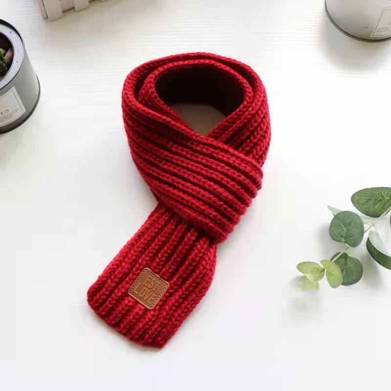 Autumn And Winter Solid Color Knitted Children's Warm Scarf - Image 8