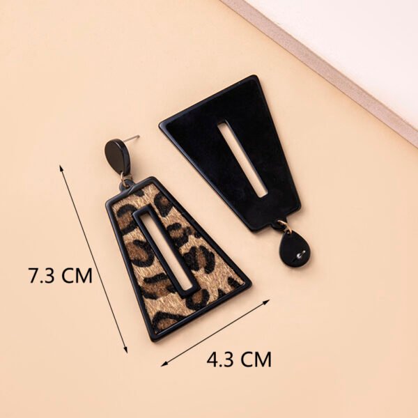 Vintage Geometric Leopard Skin Acrylic Statement Earrings For Women - Image 7