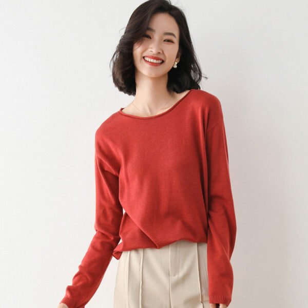 Autumn And Winter New Short Sweater Women Low Round Neck - Image 2