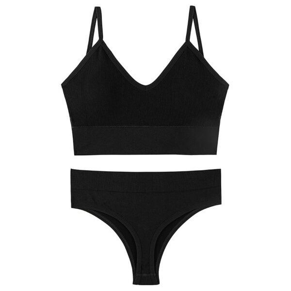 Women's Underwear Small Chest Push-up Thin Wireless Large Size Sports Sling Vest French Triangle Cup Bra Set - Image 2