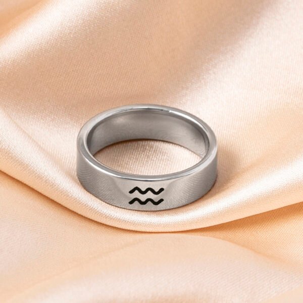 12 Constellation Horoscope Stainless Steel Ring - Image 4