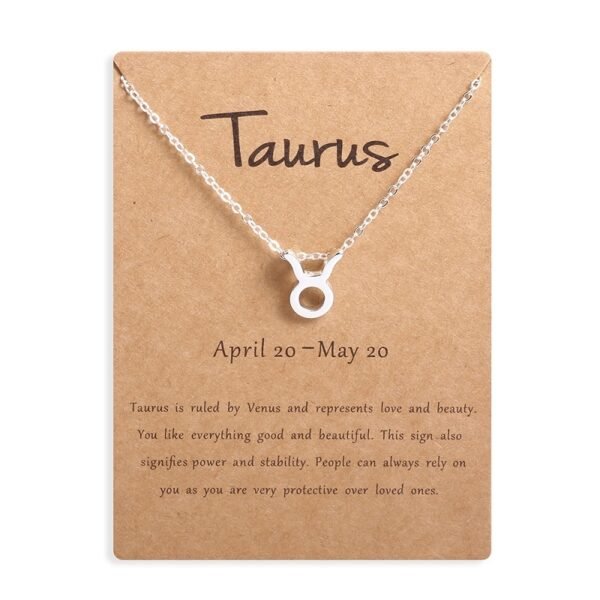 12 Zodiac Sign Necklaces With Gift Card Constellations Pendant Necklace Jewelry - Image 8