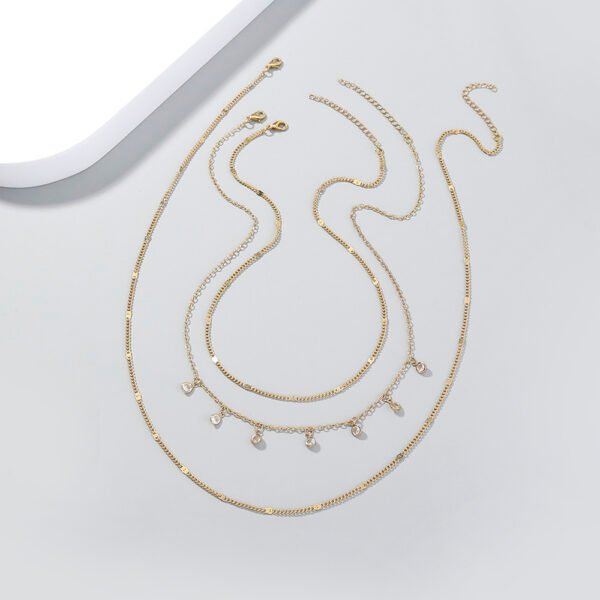 Unusual multi-layer necklace with micro-zircon necklace - Image 3