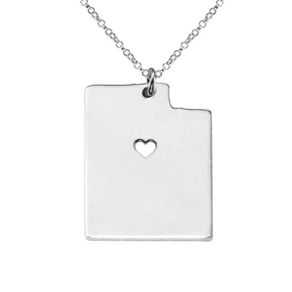 United States Of America Utah State Map Stainless Steel Necklace - Image 2