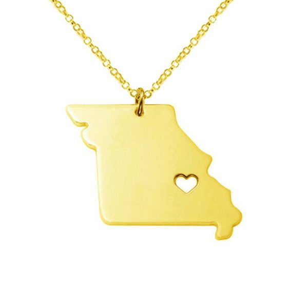 United States Of America Missouri State Map Stainless Steel Necklace - Image 3