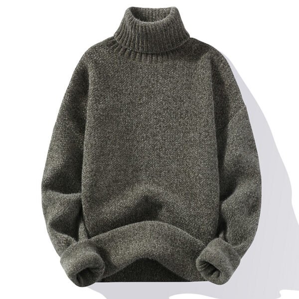 Autumn And Winter Thickened Mink-like Wool Korean Style Trendy Solid Color Casual Turtleneck Knitwear Sweater - Image 3