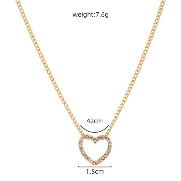 A Diamond Necklace With A Hollow Heart - Image 6