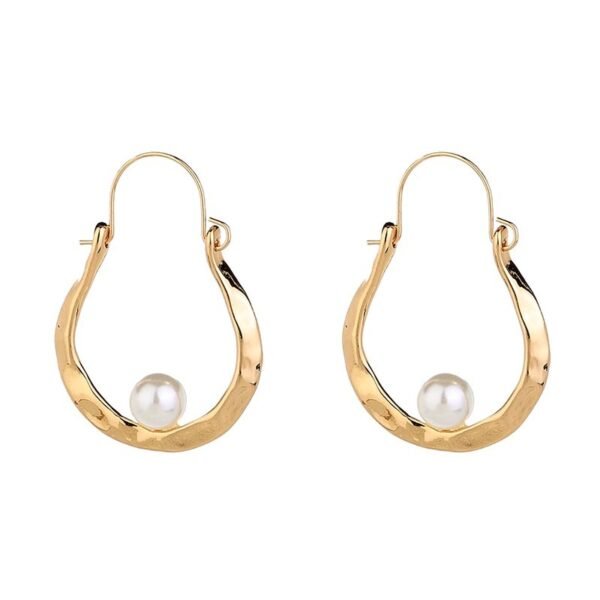 The u-shaped earrings are simple, fashionable, elegant, simple, pearl earrings - Image 4