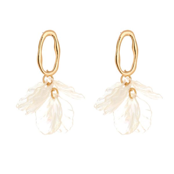 Abnormity Oval earring with colorful transparent petals - Image 5