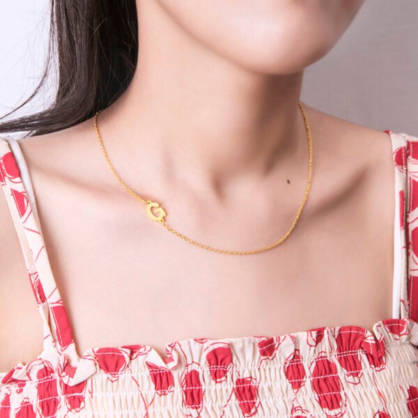 26 English Initials Letter Clavicle Chain Necklace Choker - Image 8