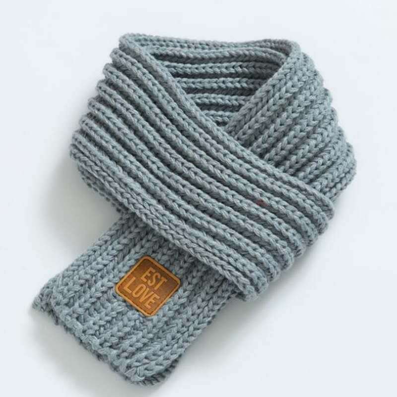 Autumn And Winter Solid Color Knitted Children's Warm Scarf - Image 4