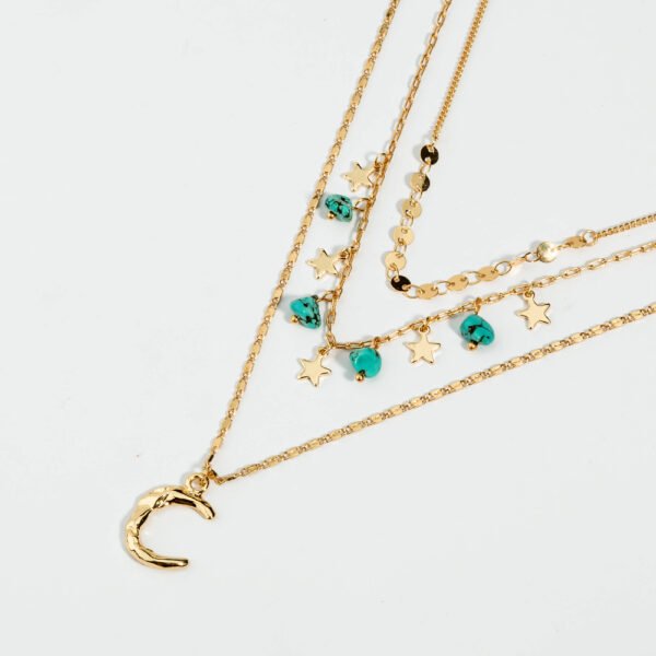 Turquoise Star Multi-layered Necklace - Image 3