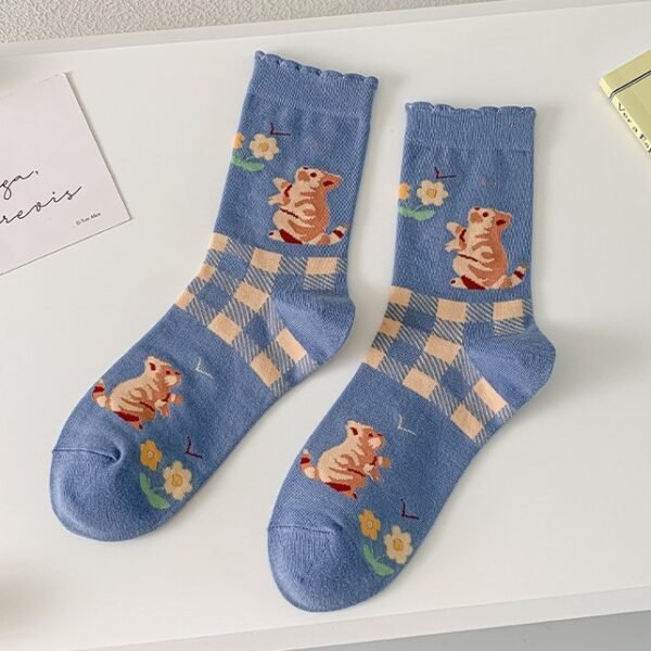 Autumn And Winter Models Of Cute Girls Bubble Mouth Cotton Thigh-high Socks - Image 5