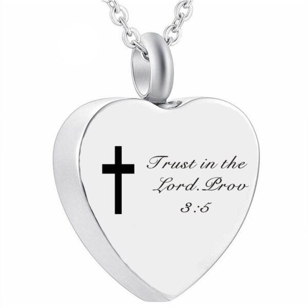 Bible Verse Stainless Steel Heart Perfume Box Necklace - Image 5