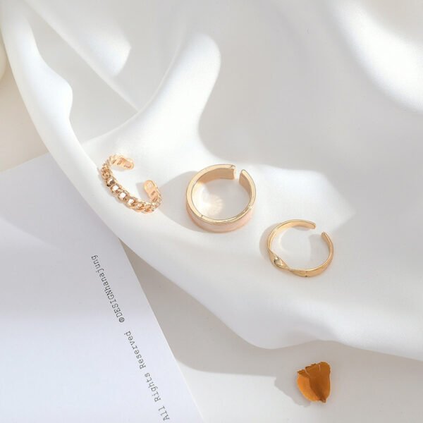 Adjustable Three-Piece Set Of Cold Wind Opening Rings Summer Ring Beauty - Image 6