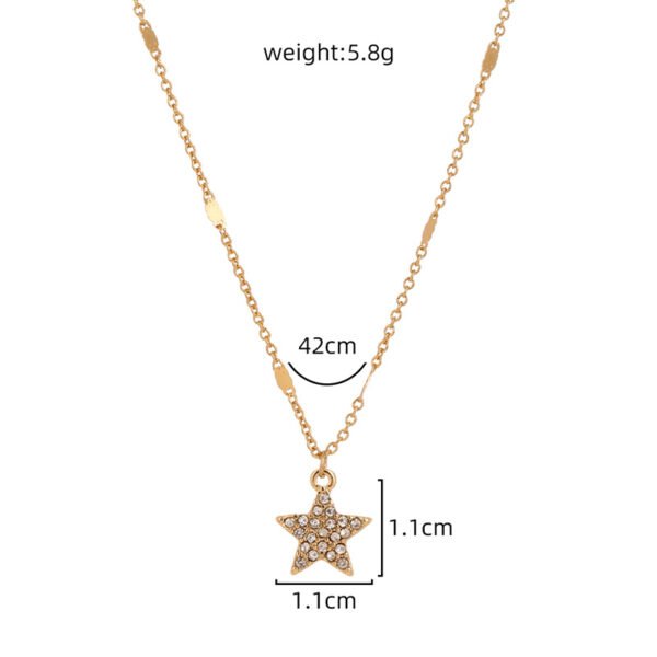A diamond-encrusted Pentagram geometric clavicle necklace - Image 6