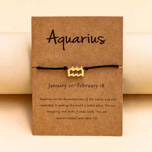 12 Constellation Zodiac Sign Rope Bracelet Adjustable Couple Bracelets - Image 8