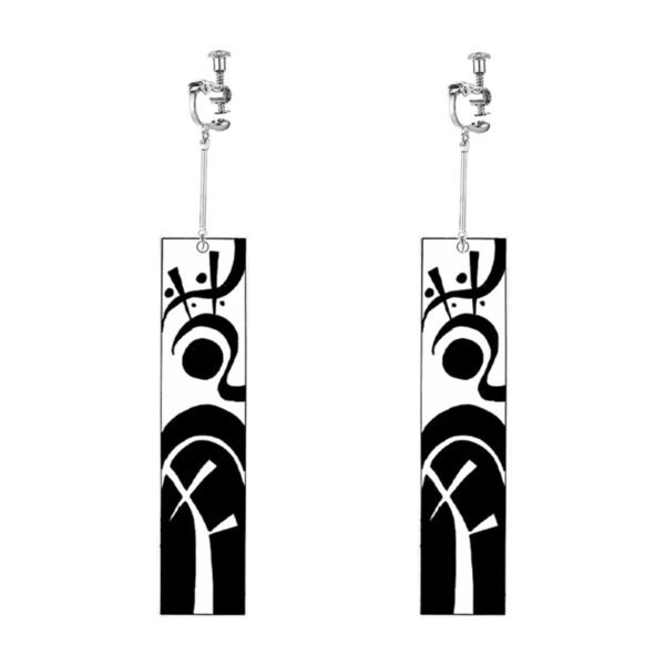 Anime Tokyo Revengers Earrings Jewelry Vintage Tattoo Runes Rectangle Acrylic Pendant Dangle Earrings - Image 8