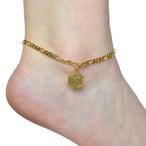 26  Alphabet Letter Anklet Gold Color Foot Chain Bracelet - Image 2