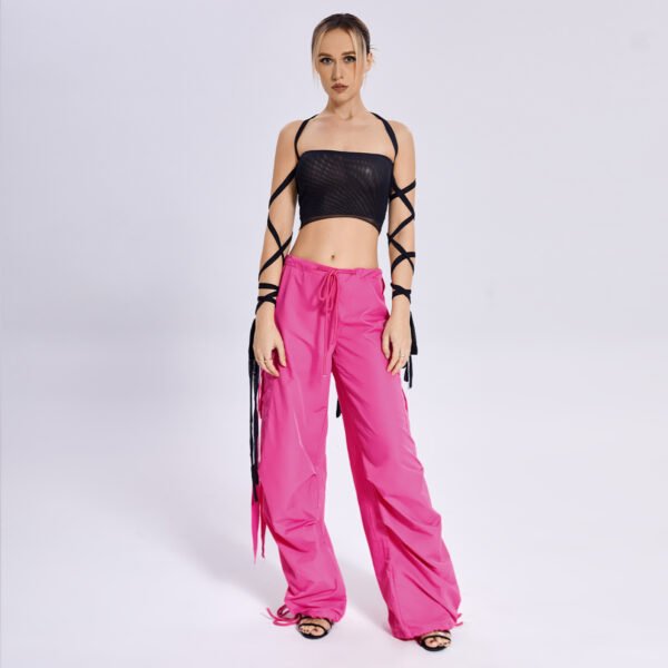 2023 New Style Womens Elastic Cross Arm Solid Color Straps Tank Top Casual Summer Ladies Slim Top - Image 8